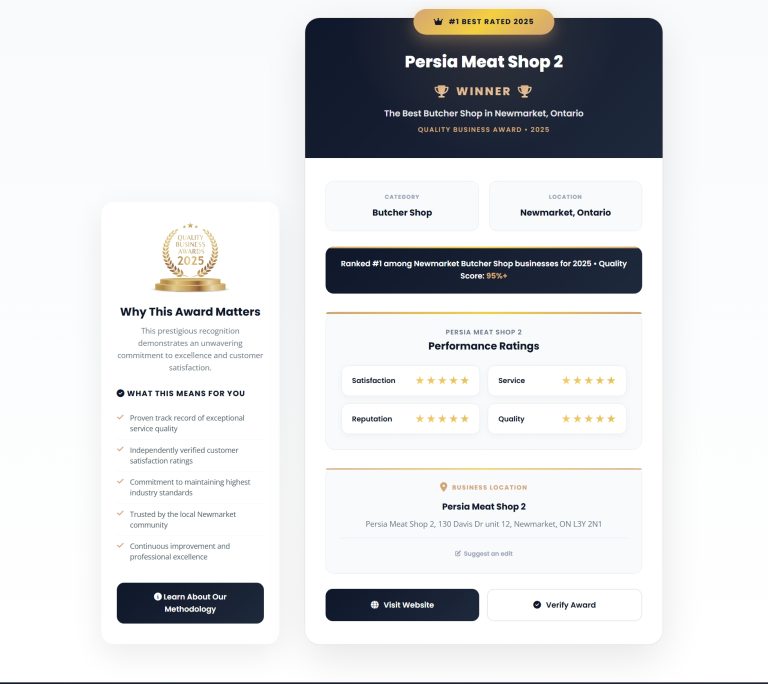 Quality Business Award – Persia Meat Shop 2